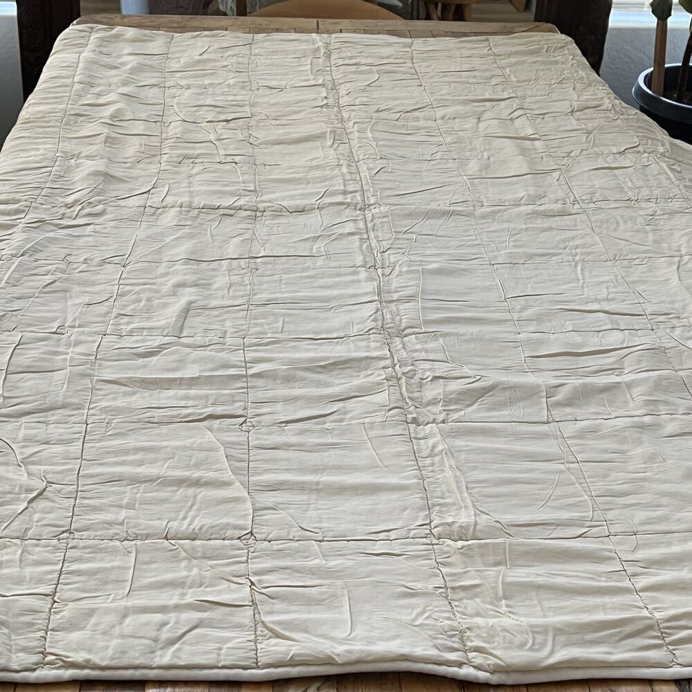 Wool Duvet Insert 70 x 72" Tan Quilted Tan